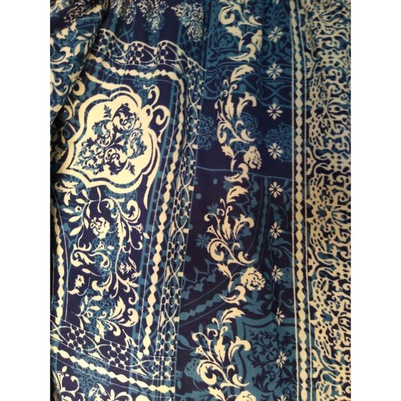 Surf Gypsy Sz M VTG Havana Off Shoulder Tunic Dress Blue Lined Ruffle Mini NWT - Picture 2 of 8